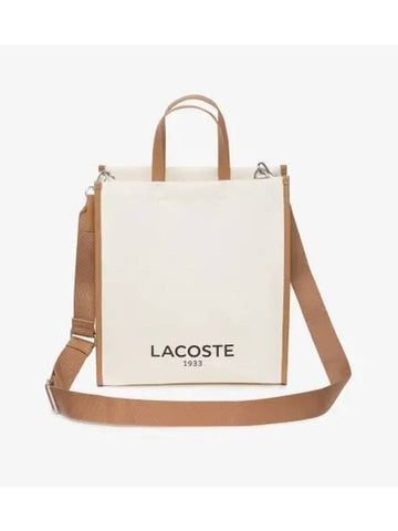 Women s Heritage Canvas Tote Bag Ivory - LACOSTE - BALAAN 1