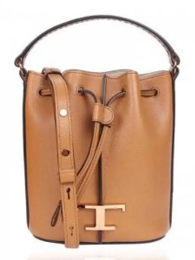 T Timeless Leather Micro Logo Bucket Bag Camel - TOD'S - BALAAN 2