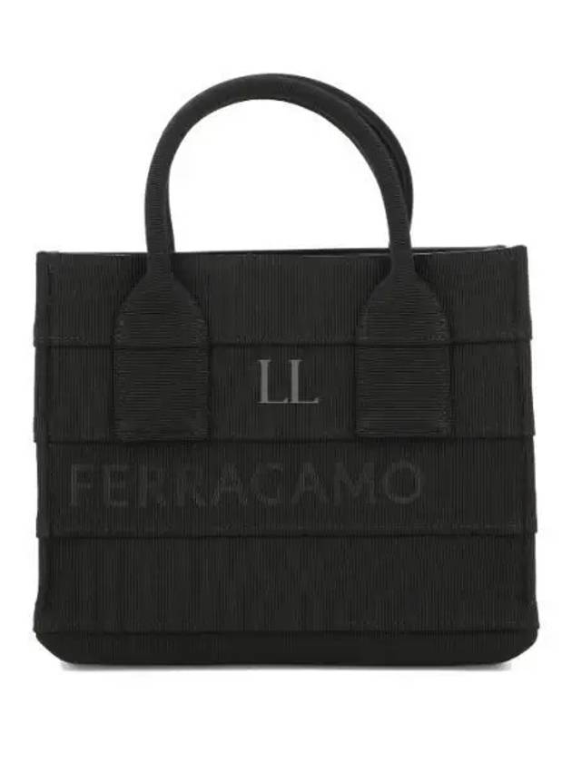 Logo Signature Tote Beach Bag Black - SALVATORE FERRAGAMO - BALAAN 2