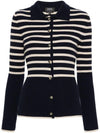 Striped Collar Cardigan Dark Navy - A.P.C. - BALAAN 1