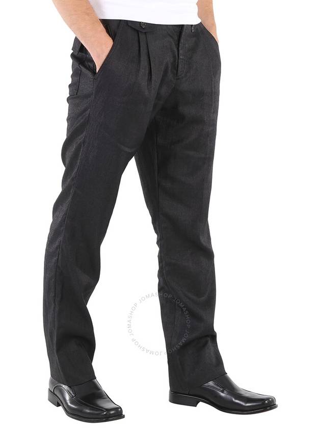 Men's Zipper Detail Slim Fit Straight Pants Black - BURBERRY - BALAAN 3