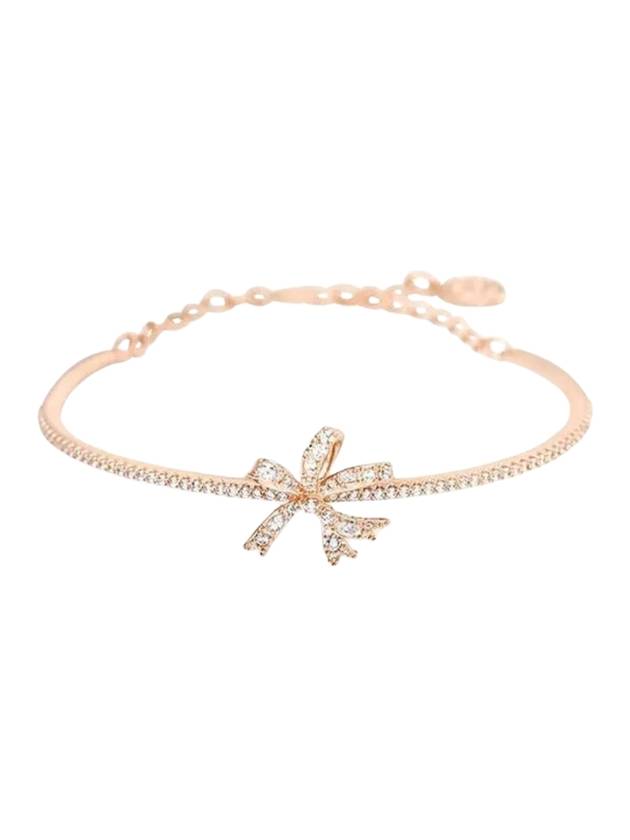 Hyperbola Bow Crystal Bangle Bracelet Rose Gold - SWAROVSKI - BALAAN 1