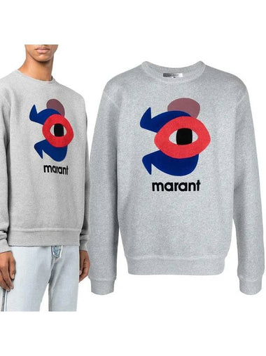 Isabel Marant Logo Print Sweatshirt Gray - ISABEL MARANT ETOILE - BALAAN 1