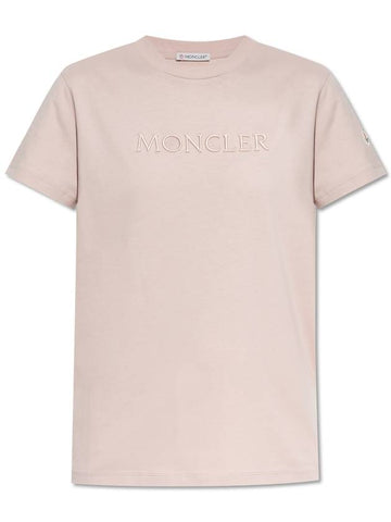 Moncler T-shirt With Logo, Women's, Pink - MONCLER - BALAAN 1