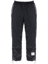 Logo Patch Ripstop Cricket Stripe Track Pants Navy - THOM BROWNE - BALAAN 2