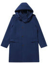 Men's Angora Blended Detachable Hooded Coat Blue SW23ICCO04BL - SOLEW - BALAAN 2