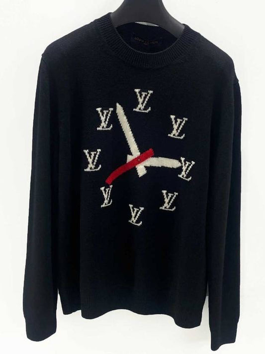 Clock Intarsia Pullover Knit Top Black - LOUIS VUITTON - BALAAN 2