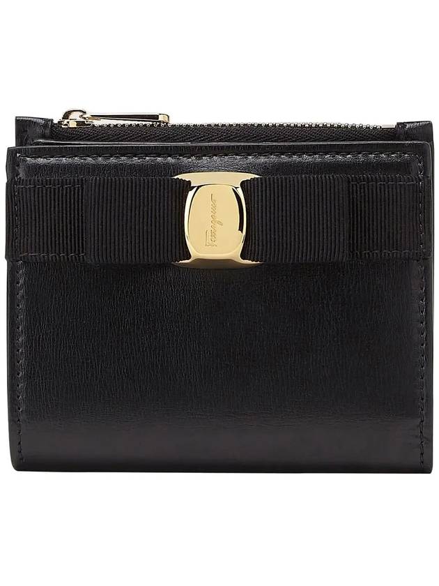 Vara Bow Half Wallet Black - SALVATORE FERRAGAMO - BALAAN 3