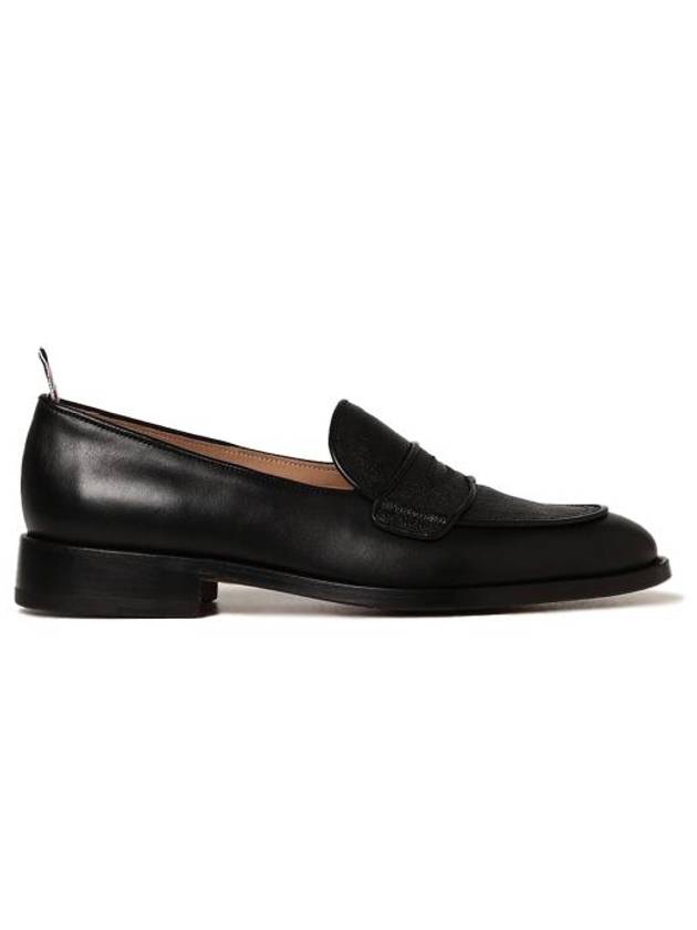 Men's Vitello Flexible Leather Sole Soft Penny Loafer Black - THOM BROWNE - BALAAN 2