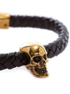 Men's Gold Skull Bracelet Black - ALEXANDER MCQUEEN - BALAAN 6