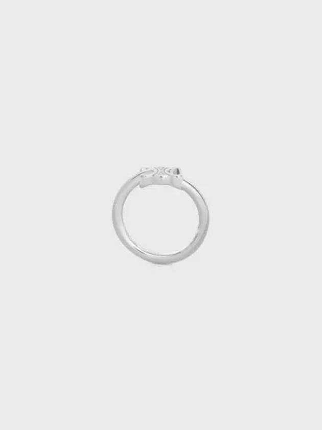 Triomphe Asymmetric Ring Rhodium Finish Brass Silver Boutique - CELINE - BALAAN 1