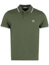 Men's Logo Patch Short Sleeve PK Shirt Green - MONCLER - BALAAN 1