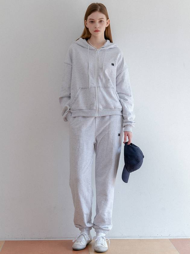 STITCH HOOD ZIP UP PANTS SET UP_MELANGE - ANOETIC - BALAAN 2