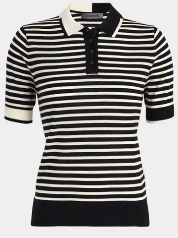 G FORE 24 CONTRAST STRIPE MERINO WOOL SS SWEATER POLO GLS000002 ONYX Women s Short Sleeve 1231567 - G/FORE - BALAAN 1