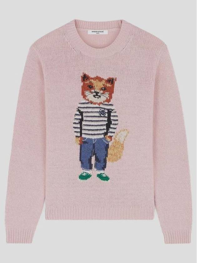 Dressed Fox Intarsia Knit Top Light Pink - MAISON KITSUNE - BALAAN 2