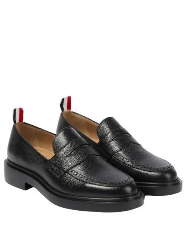 Pebble Grain Rubber Sole Penny Loafer Black - THOM BROWNE - BALAAN 2