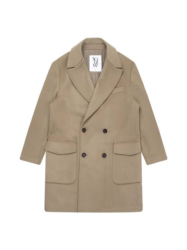 Men's Cashmere Blend Double Coat Beige - SOLEW - BALAAN 1