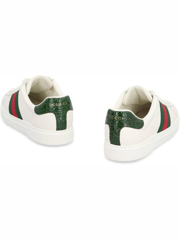 Ace Web Leather Low Top Sneakers White - GUCCI - BALAAN 5