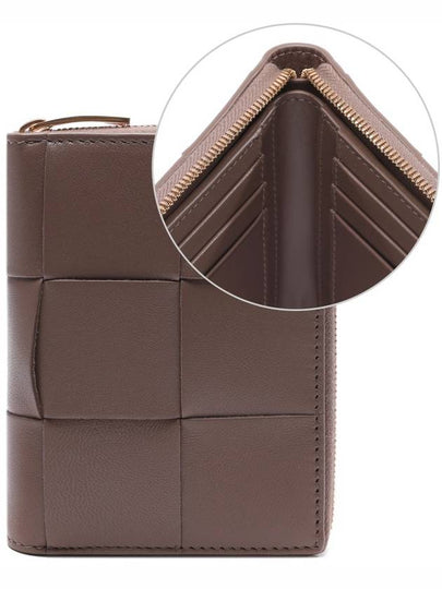 Intrecciato Zipper Around Half Wallet Taupe Grey - BOTTEGA VENETA - BALAAN 2