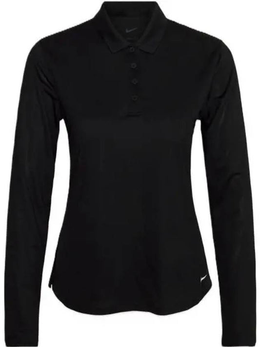 Women's Golf Dri Fit Victory Long Sleeve Polo Shirt Black - NIKE - BALAAN 2