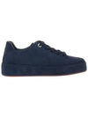 Women's Nuage Suede Goat Skin Low Top Sneakers Navy - LORO PIANA - BALAAN 3