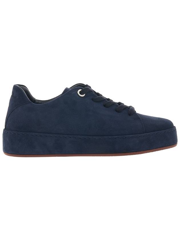 Women's Nuage Suede Goat Skin Low Top Sneakers Navy - LORO PIANA - BALAAN 3