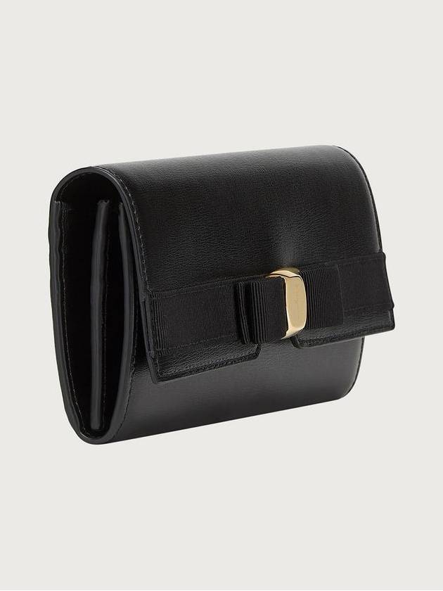 Vara Bow Continental Long Wallet Black - SALVATORE FERRAGAMO - BALAAN 3