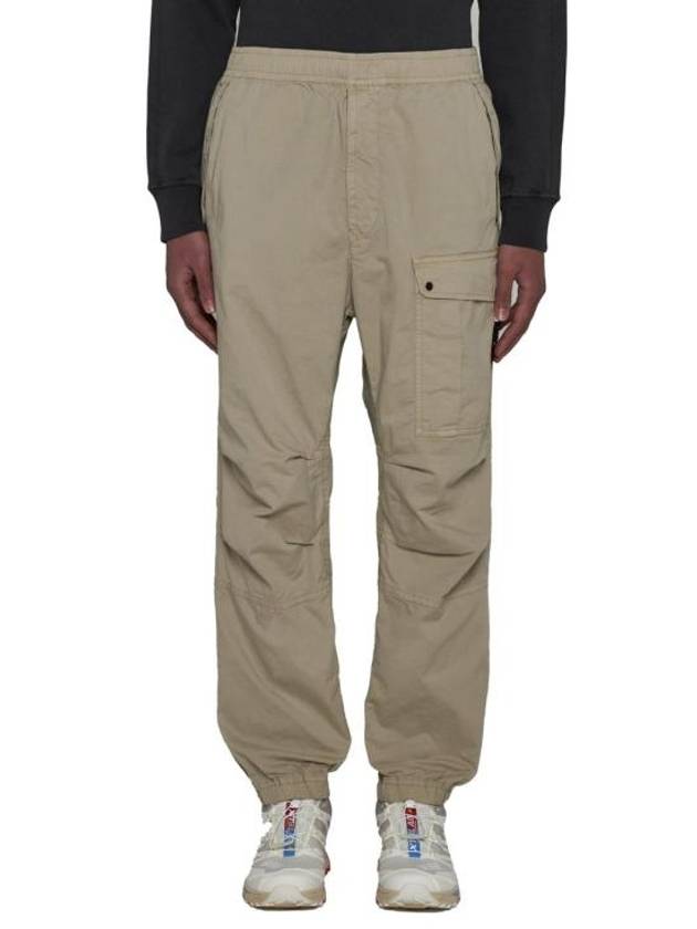 Logo Twill Cotton Cargo Track Pants Sand - STONE ISLAND - BALAAN 4