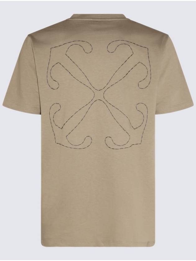 men's logo embroidery short-sleeved t-shirt beige - OFF WHITE - BALAAN 3