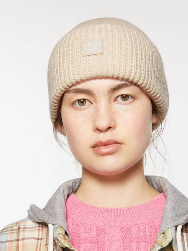 Small Face Logo Beanie Oatmeal Melange - ACNE STUDIOS - BALAAN 6