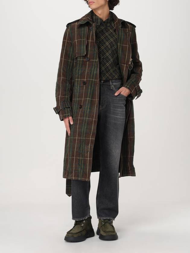 Double Breasted Check Long Trench Coat Tor - BURBERRY - BALAAN 3