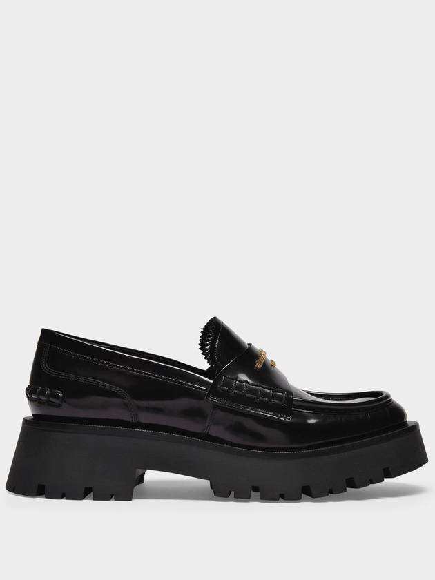 Carter Rug Gold Logo Leather Loafers Black - ALEXANDER WANG - BALAAN 2