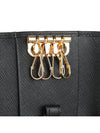 Saffiano Triangle Logo Key Holder Black - PRADA - BALAAN 8