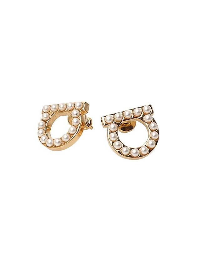 Gancini Pearl Earrings Gold - SALVATORE FERRAGAMO - BALAAN 8