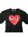 Women's Heart Short Sleeve T-Shirt AZ P1T111 051 BLACK - COMME DES GARCONS - BALAAN 5