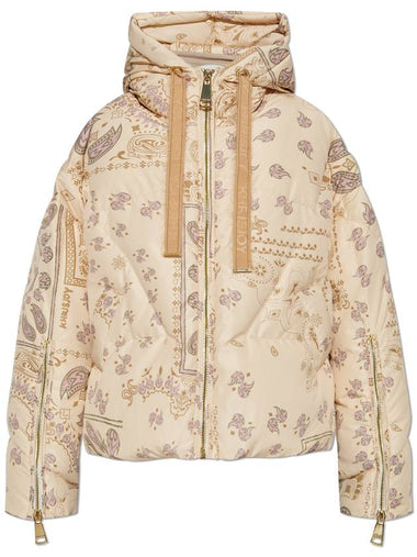 Khrisjoy Down Jacket With Paisley Print, Women's, Beige - KHRISJOY - BALAAN 1