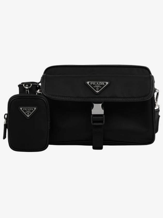 Re-Nylon Saffiano Leather Shoulder Bag Black - PRADA - BALAAN 2