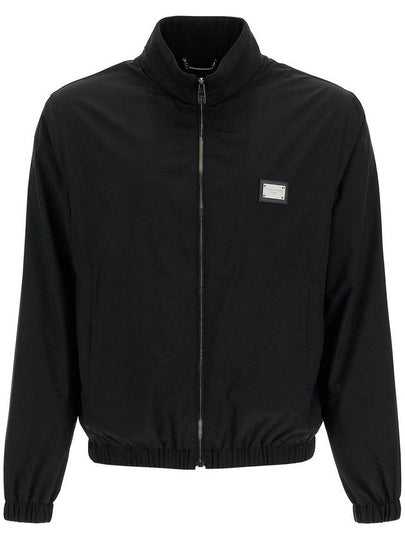 Men's Brand Tag Light Nylon Zip-up Jacket Black - DOLCE&GABBANA - BALAAN 2