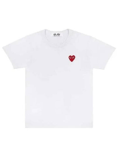 Play Red Heart Waffen Short Sleeve T-Shirt White P1 T108 2 - COMME DES GARCONS - BALAAN 2