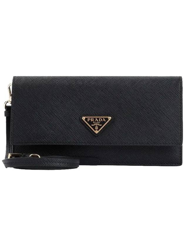 Triangle Logo Leather Mini Bag Black - PRADA - BALAAN 2