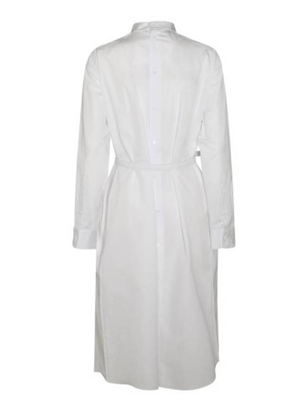 Cotton Poplin Midi Dress White - FENDI - BALAAN 4