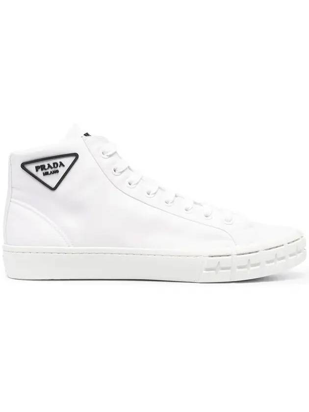 Men's Caseta Wheel High Top Sneakers White - PRADA - BALAAN.