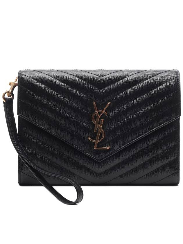 Grain De Poudre Cassandre Clutch Bag Black - SAINT LAURENT - BALAAN 2