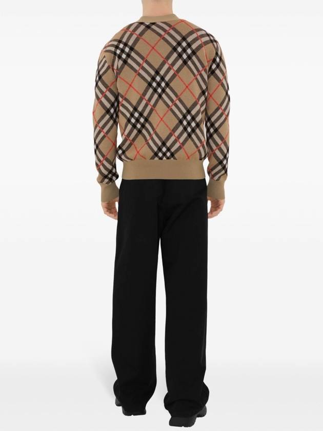 Check Wool Mohair Blend Cardigan Sand - BURBERRY - BALAAN 5