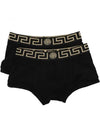 Men's Greca Border Draws 2 Pack Briefs Black - VERSACE - BALAAN 2