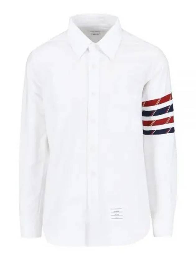 4-bar Oxford Long Sleeves Shirt White - THOM BROWNE - BALAAN 2