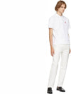 Heart Logo Short Sleeve Polo Shirt White - AMI - BALAAN 5