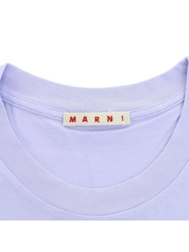 3D Logo Print Cotton Short Sleeve T-Shirt Thistle - MARNI - BALAAN 3