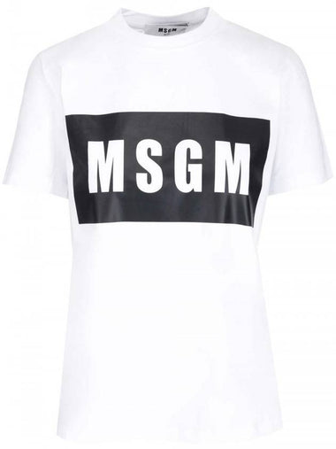 Box Logo Short Sleeve T-Shirt White - MSGM - BALAAN 1