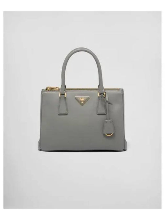 Galleria Saffiano Leather Medium Tote Bag Gray - PRADA - BALAAN.